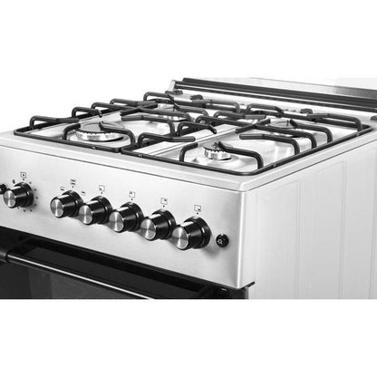 Astech Cuisinière à Gaz 4 Feux - 60x60 -Full option avec Four et Minuterie – Inox