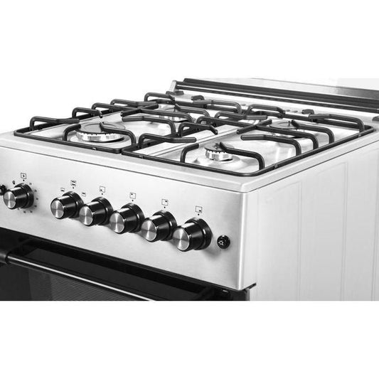 Astech Cuisinière à Gaz 4 Feux - 60x60 -Full option avec Four et Minuterie – Inox